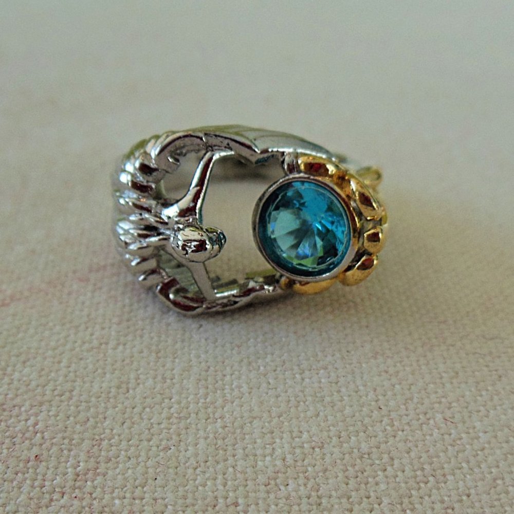 NEW! Silver & Gold Tone Angel at Pool Ring